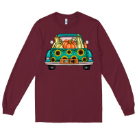 Burgundy i love fall truck Long Sleeve Tee - artisFamous