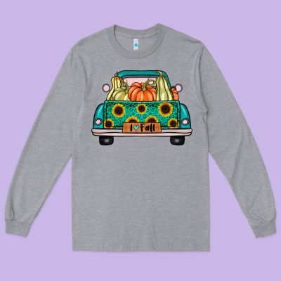 I Love Fall Truck Long Sleeve Tee Designed By Artisfamous