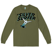 Army Green silver surfer Long Sleeve Tee - artisFamous