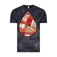 Cloud Black african fabric pattern teardrop earrings 3 Vintage Tee - BundleAndBundleShop