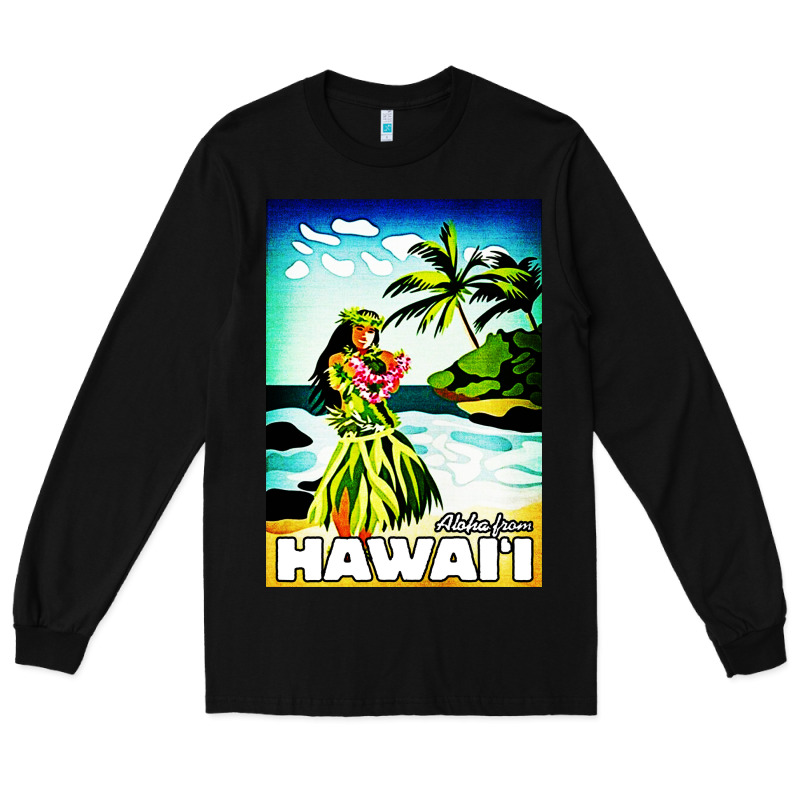 Hawaii Hula Girl Long Sleeve Tee by artisFamous | Teevron