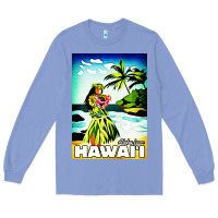 Colony Blue hawaii hula girl Long Sleeve Tee - artisFamous