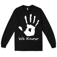 Black skyrim dark brotherhood we know hand novelty kids mens womens t shirt Long Sleeve Tee - artisFamous