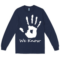Navy skyrim dark brotherhood we know hand novelty kids mens womens t shirt Long Sleeve Tee - artisFamous