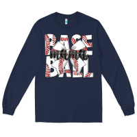 Navy baseball mama Long Sleeve Tee - CowhideDigitalArt