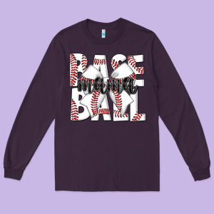 Baseball Mama Long Sleeve Tee Designed By Cowhidedigitalart