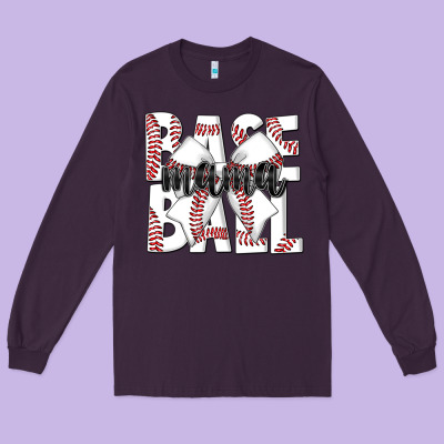Baseball Mama Long Sleeve Tee Designed By Cowhidedigitalart