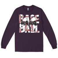 Plum baseball mama Long Sleeve Tee - CowhideDigitalArt