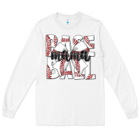 White baseball mama Long Sleeve Tee - CowhideDigitalArt
