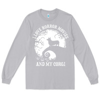 Moon Dust i love horror movies and my corgi funny corgi Long Sleeve Tee - artisFamous