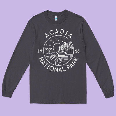 A.ca.di.a National Park 1916 Mai.ne Bar Harbor T Sh Long Sleeve Tee Designed By Artisfamous