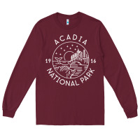 Burgundy a.ca.di.a national park 1916 mai.ne bar harbor t sh Long Sleeve Tee - artisFamous