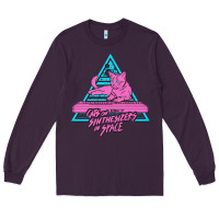 Plum Cats on Synthesizers in Space Long Sleeve Tee - artisFamous