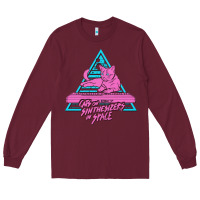 Burgundy Cats on Synthesizers in Space Long Sleeve Tee - artisFamous