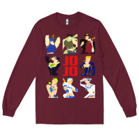 Burgundy jojo adventure Long Sleeve Tee - artisFamous