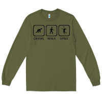 Army Green crawl walk spike volleyball Long Sleeve Tee - artisFamous
