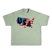 Oil Green Usa Urban Heavy Tee - CowhideDigitalArt
