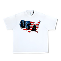 White Usa Urban Heavy Tee - CowhideDigitalArt