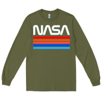 Army Green vintage retro nasa Long Sleeve Tee - artisFamous