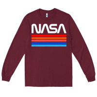 Burgundy vintage retro nasa Long Sleeve Tee - artisFamous