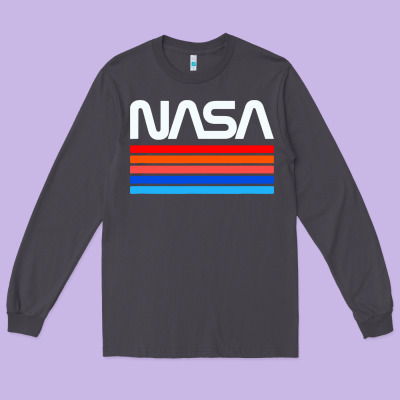 Vintage Retro Nasa Long Sleeve Tee Designed By Artisfamous