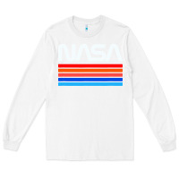 White vintage retro nasa Long Sleeve Tee - artisFamous