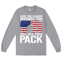 Heather Grey if the flag offends you Long Sleeve Tee - artisFamous