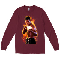 Burgundy bruce leroy Long Sleeve Tee - artisFamous