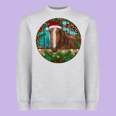 Brown Horse Christmas Heavyweight Sweatshirt Designed By Ranaportraitstore