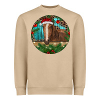Mushroom Brown Horse Christmas Heavyweight Sweatshirt - RanaPortraitStore