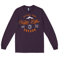 Plum crater lake oregon national park vintage retro Long Sleeve Tee - artisFamous