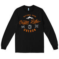 Black crater lake oregon national park vintage retro Long Sleeve Tee - artisFamous