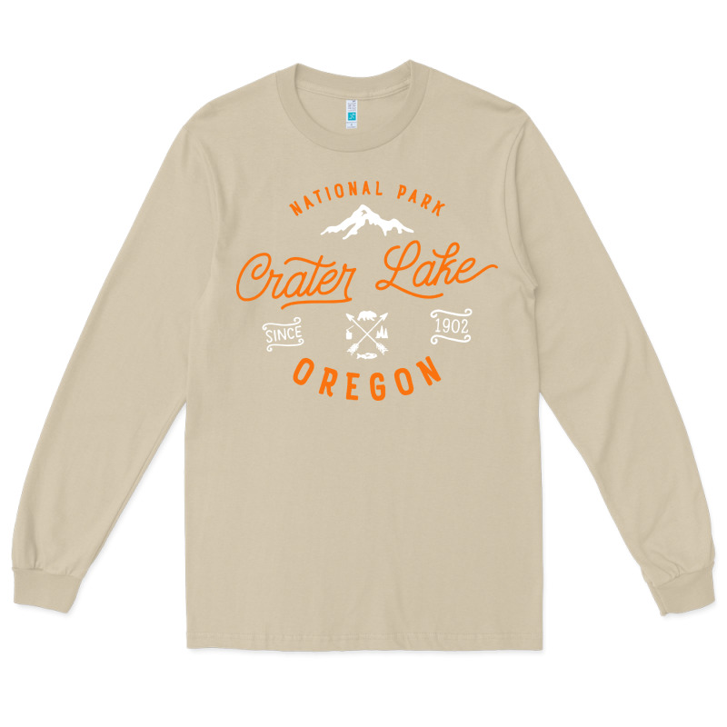 Crater Lake Oregon National Park Vintage Retro Long Sleeve Tee by artisFamous | Teevron