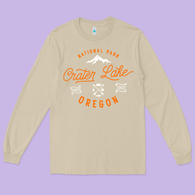 Crater Lake Oregon National Park Vintage Retro Long Sleeve Tee Designed By Artisfamous