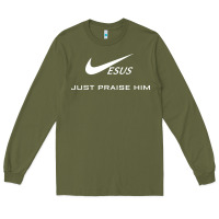 Army Green jesus just praise him jesus surfed christian Long Sleeve Tee - artisFamous