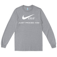 Heather Grey jesus just praise him jesus surfed christian Long Sleeve Tee - artisFamous
