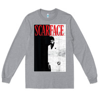 Heather Grey scarface distressed movie photo Long Sleeve Tee - artisFamous