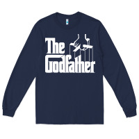 Navy the godfather original white title Long Sleeve Tee - artisFamous