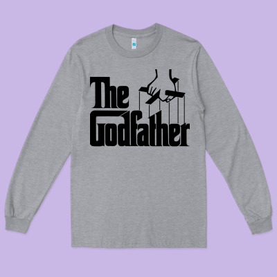The Godfather Original White Title Long Sleeve Tee Designed By Artisfamous