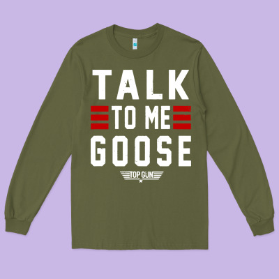 Top Gun Talk To Me Goose Distressed Long Sleeve Tee Designed By Artisfamous