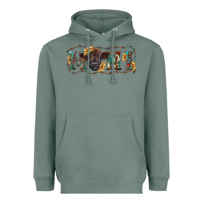 Western Mini Black Highland Calf Heavyweight Hoodie by RanaPortraitStore | Teevron