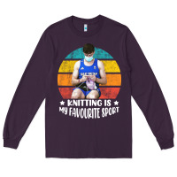 Plum tom daley knitting is my favourite sport  3 Long Sleeve Tee - artisFamous