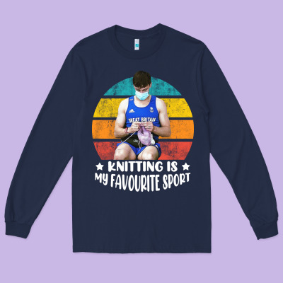 Tom Daley Knitting Is My Favourite Sport  3 Long Sleeve Tee Designed By Artisfamous