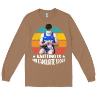 Toasted Coconut tom daley knitting is my favourite sport  3 Long Sleeve Tee - artisFamous