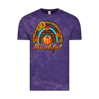 Cloud Purple thankful pumpkin rainbow Vintage Tee - BundleAndBundleShop