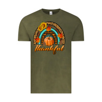 Vintage Olive thankful pumpkin rainbow Vintage Tee - BundleAndBundleShop
