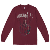 Burgundy arcade fire hand Long Sleeve Tee - artisFamous