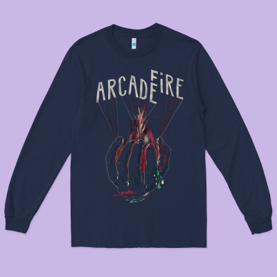 Arcade Fire Hand Long Sleeve Tee Designed By Artisfamous