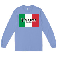 Colony Blue vespa motorcycle Long Sleeve Tee - artisFamous