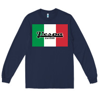 Navy vespa motorcycle Long Sleeve Tee - artisFamous
